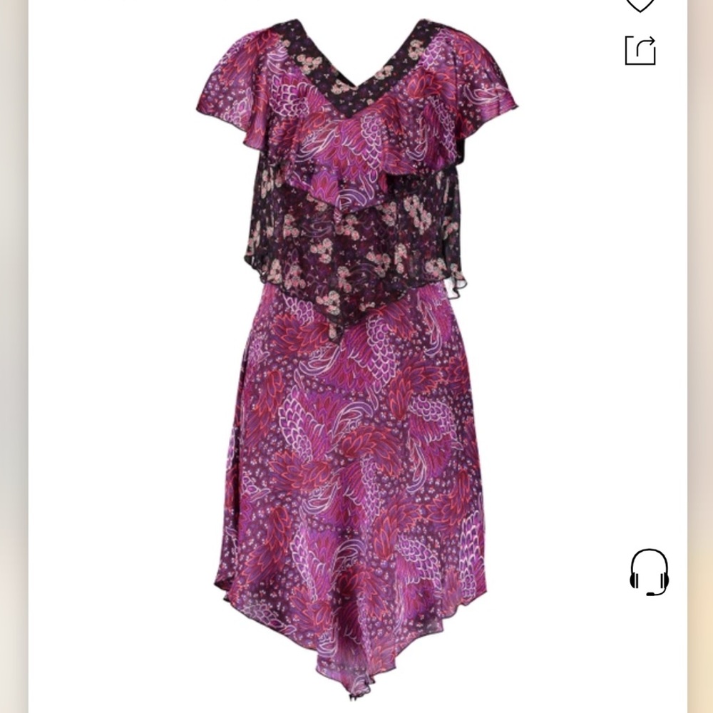 Anna sue silk layered asymmetrical dress
